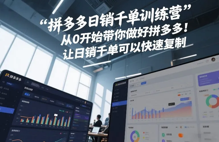 拼多多日销千单训练营，从0开始带你做好拼多多，让日销千单可以快速复制(更新26年4月)-706资源网