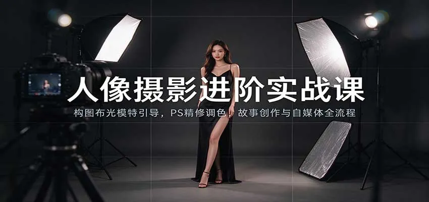 人像摄影进阶课:构图布光模特引导,PS精修调色,故事创作与自媒体全流程教学-706资源网