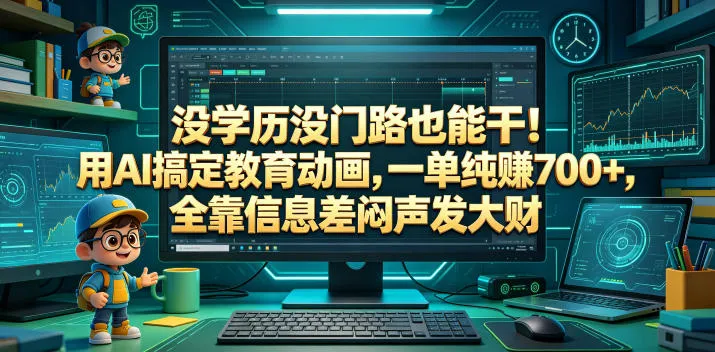 没学历没门路也能干！用AI搞定教育动画，一单纯賺700+，全靠信息差闷声发大财【揭秘】-706资源网