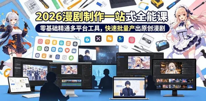 2026 AI漫剧制作一站式全能课，零基础精通多平台工具，快速批量产出原创漫剧-706资源网
