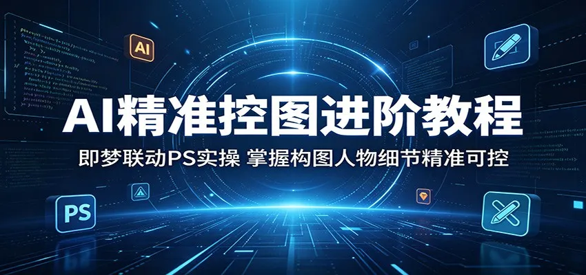 AI精准控图进阶教程：即梦联动PS实操，掌握构图人物细节精准可控-706资源网