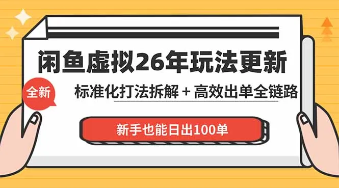 闲鱼虚拟从0到1系统化运营课程：标准化打法拆解 + 高效出单全链路教学，新手也能日出100单-706资源网