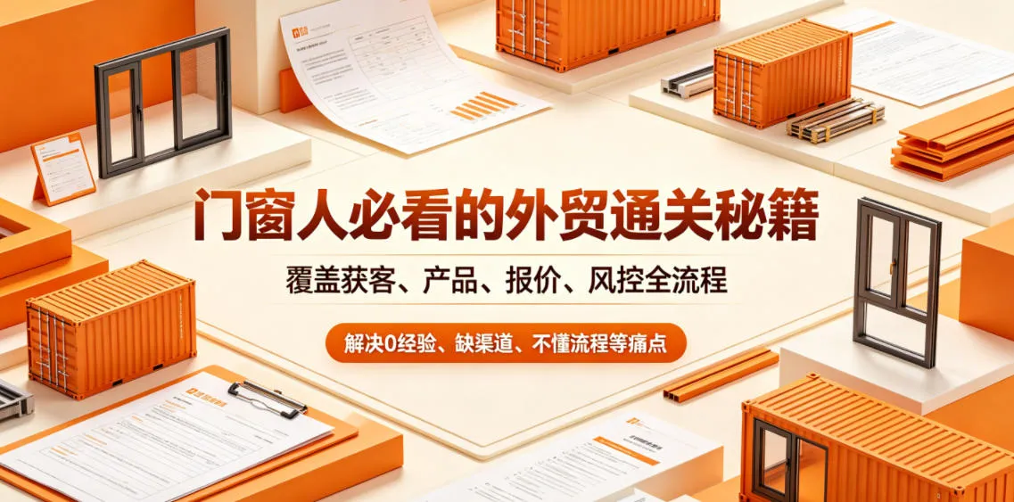 门窗人必看的外贸通关秘籍，块覆盖获客、产品、报价、风控全流程，解决0经验、缺渠道、不懂流程等痛点-706资源网