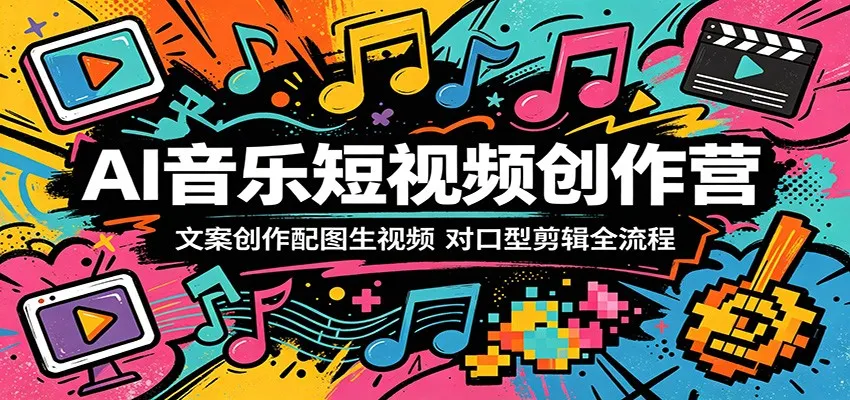 AI音乐短视频创作营:文案创作配图生视频,对口型剪辑全流程-706资源网