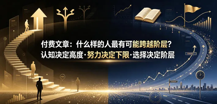 付费文章:什么样的人最有可能跨越阶层?认知决定高度·努力决定下限·选择决定阶层-706资源网