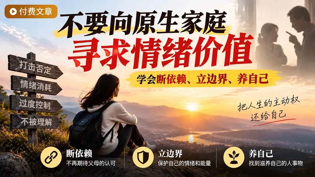 （21132期）付费文章：不要向原生家庭寻求情绪价值，学会断依赖、立边界、养自己