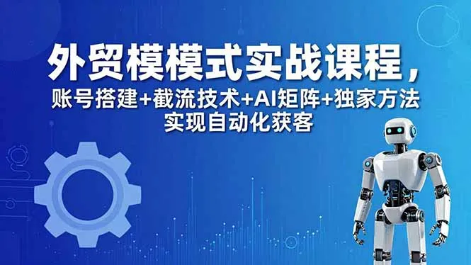外贸新模式实战课程-更新5月，账号搭建+截流技术+AI矩阵+独家方法实现自动化获客-706资源网