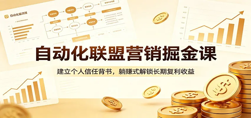 自动化联盟营销掘金课：建立个人信任背书，躺赚式解锁长期复利收益-706资源网