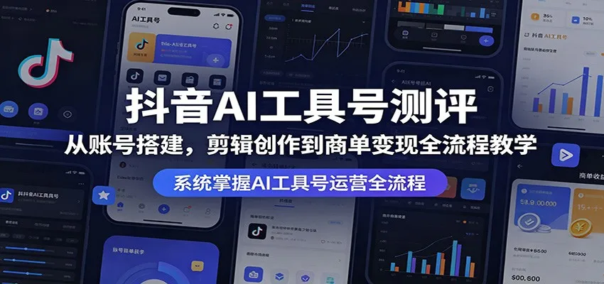 抖音AI工具号测评：从账号搭建，剪辑创作到商单变现全流程教学-706资源网