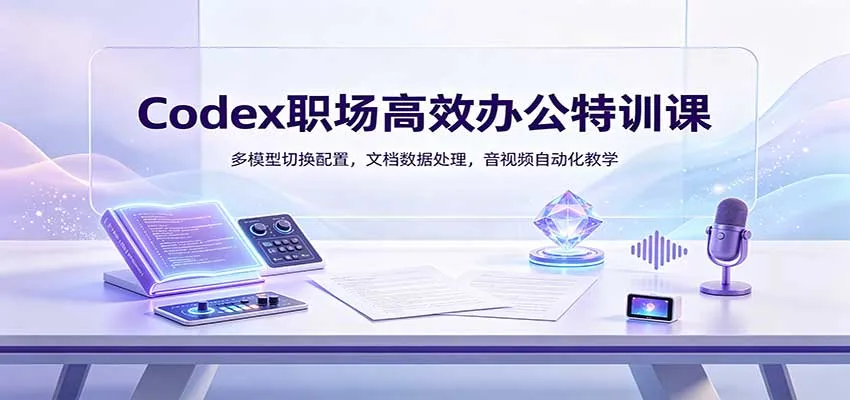Codex职场高效办公特训课：多模型切换配置，文档数据处理，音视频自动化教学-706资源网