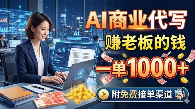 AI商业代写，赚老板的钱，一单1000+，附免费接单渠道-706资源网