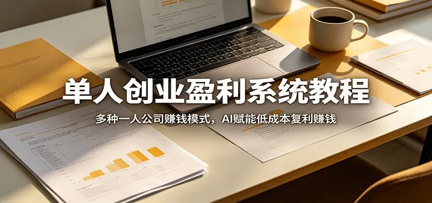 单人创业盈利系统教程：多种一人公司赚钱模式，AI赋能低成本复利赚钱-706资源网