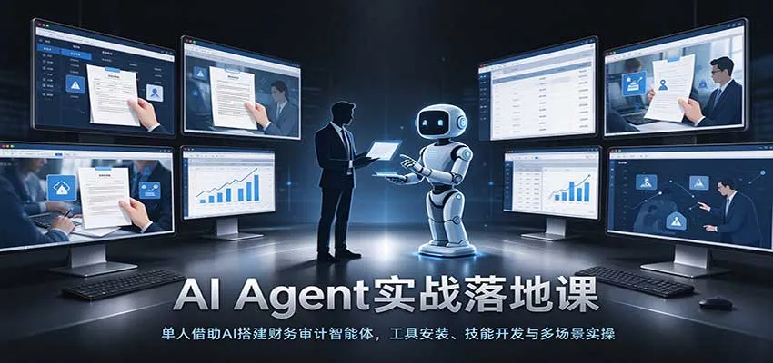 AI Agent实战落地课:单人借助AI搭建财务审计智能体,工具安装、技能开发与多场景实操-706资源网