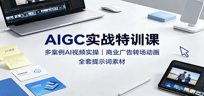 AIGC实战特训课：多案例AI视频实操，商业广告转场动画，全套提示词素材-706资源网