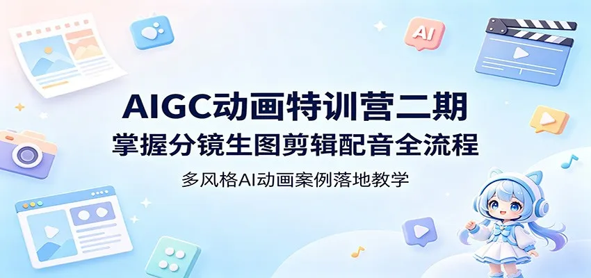 AIGC动画特训营二期：掌握分镜生图剪辑配音全流程，多风格AI动画案例落地教学-706资源网