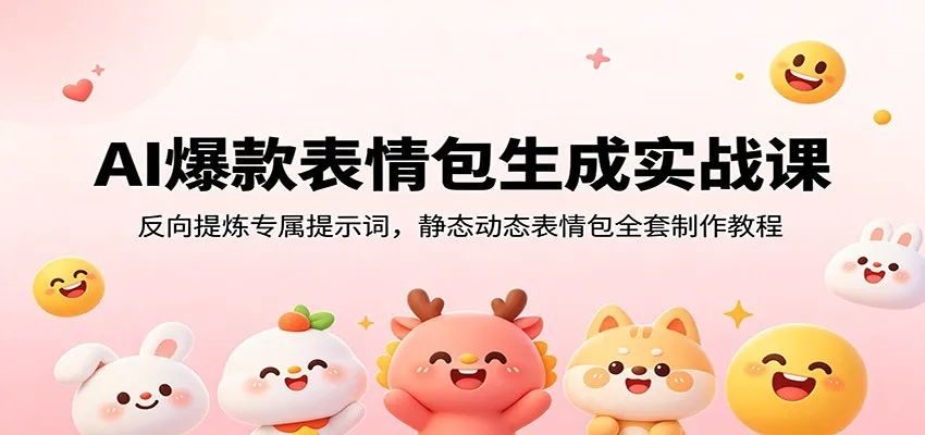 AI爆款表情包生成实战课：反向提炼专属提示词，静态动态表情包全套制作教程-706资源网