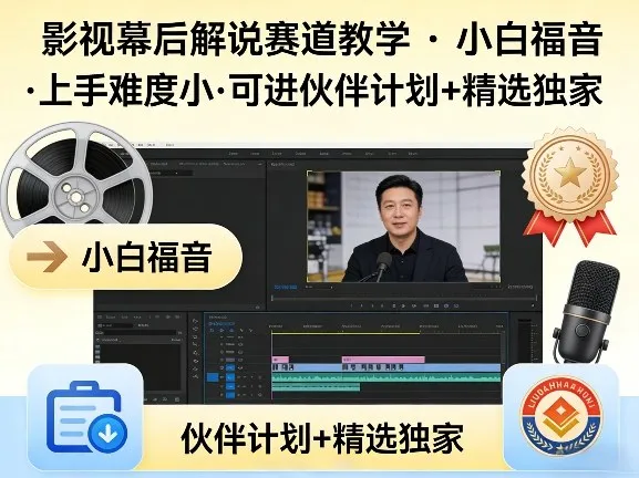 某大佬的影视幕后解说赛道教学,小白福音,上手难度小,可进伙伴计划+精选独家-706资源网