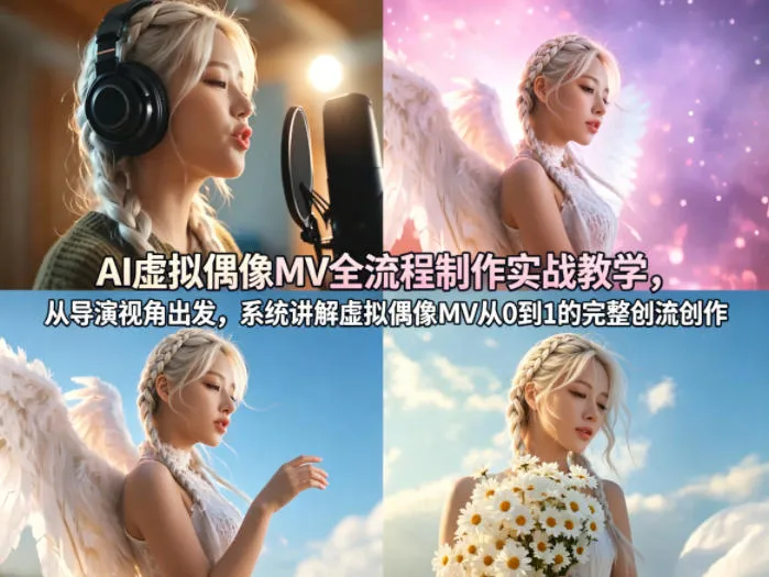 AI虚拟偶像MV全流程制作实战教学，从导演视角出发，系统讲解虚拟偶像MV从0到1的完整创作流程-706资源网