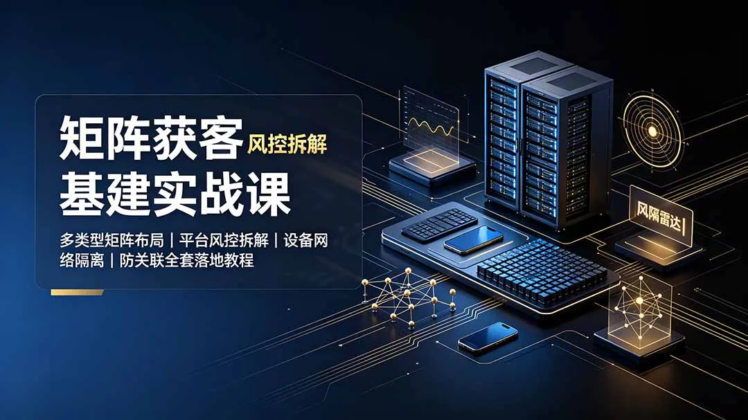 矩阵获客基建实战课：多类型矩阵布局｜平台风控拆解｜设备网络隔离｜防关联全套落地教程-706资源网