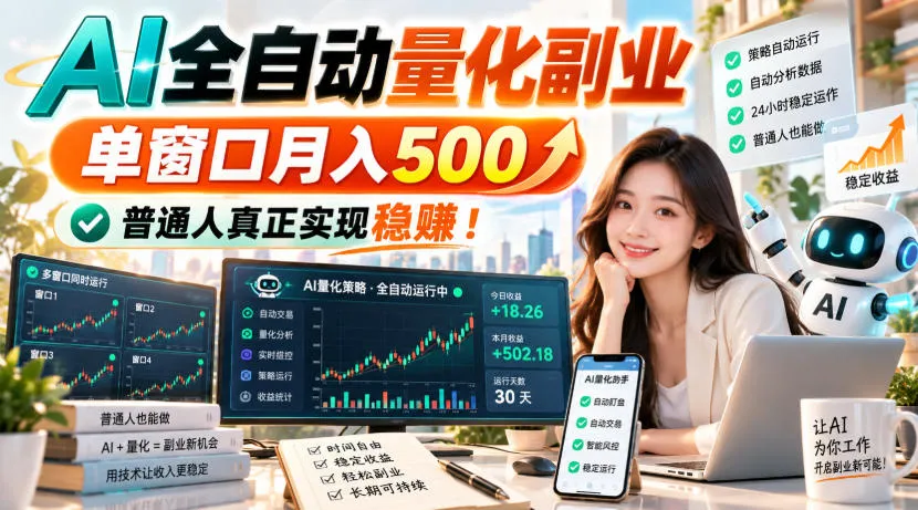 AI全自动量化副业,单窗口月入500,普通人真正实现稳賺!【揭秘】-706资源网