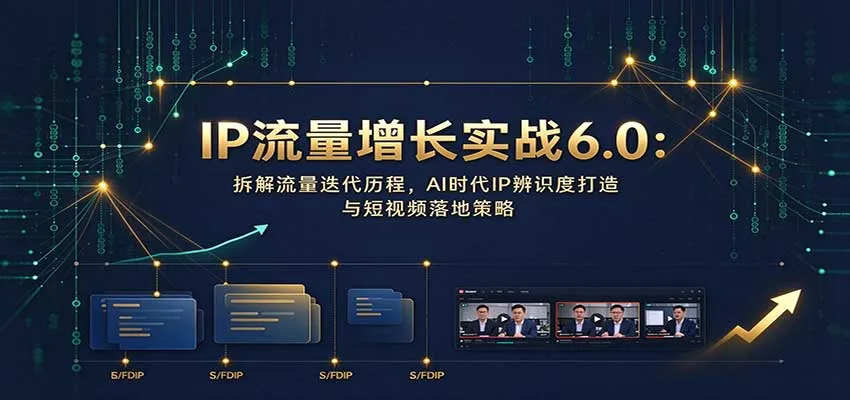 IP流量增长实战6.0：拆解流量迭代历程，AI时代IP辨识度打造与短视频落地策略-706资源网