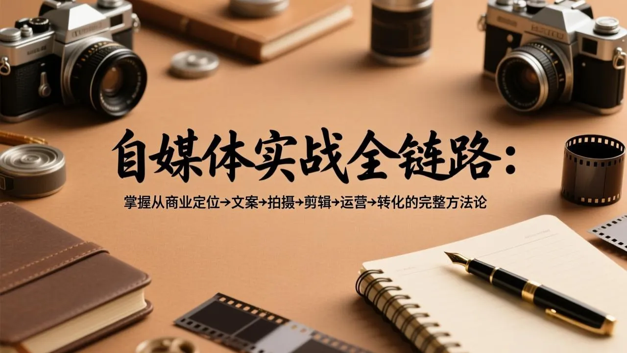 自媒体实战全链路：掌握从商业定位→文案→拍摄→剪辑→运营→转化的完整方法论-706资源网