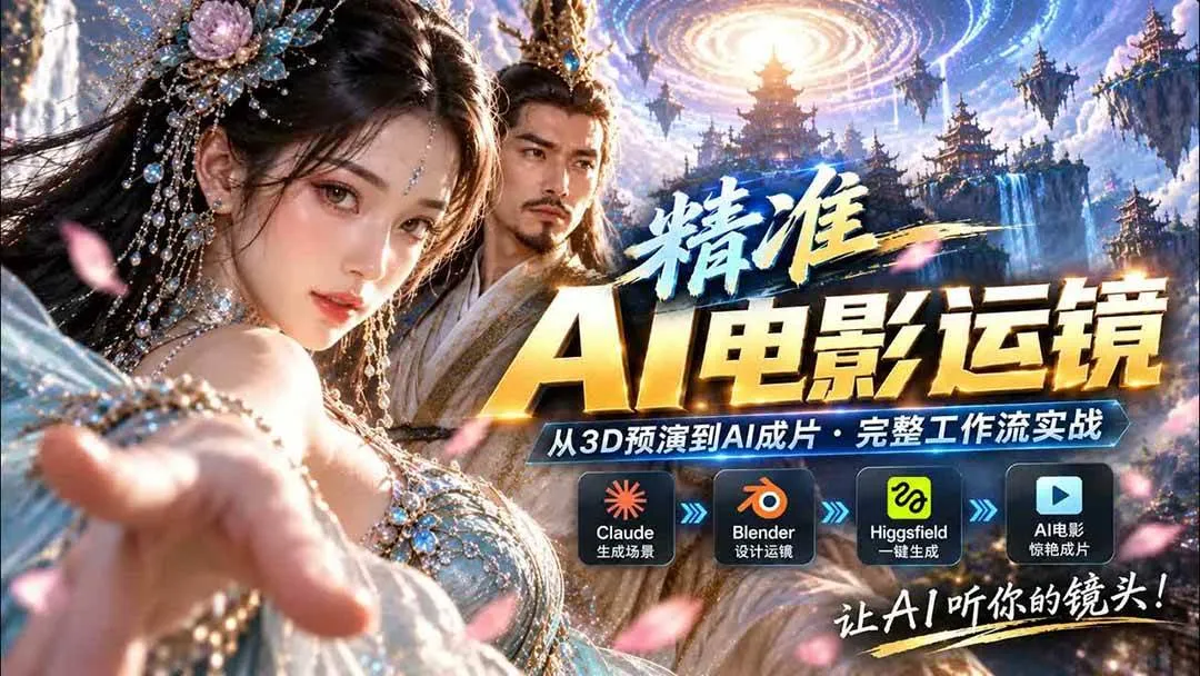 (20503期)AI视频终于能精准运镜了!Claude + Blender + Higgsfield 免费插件实测-706资源网