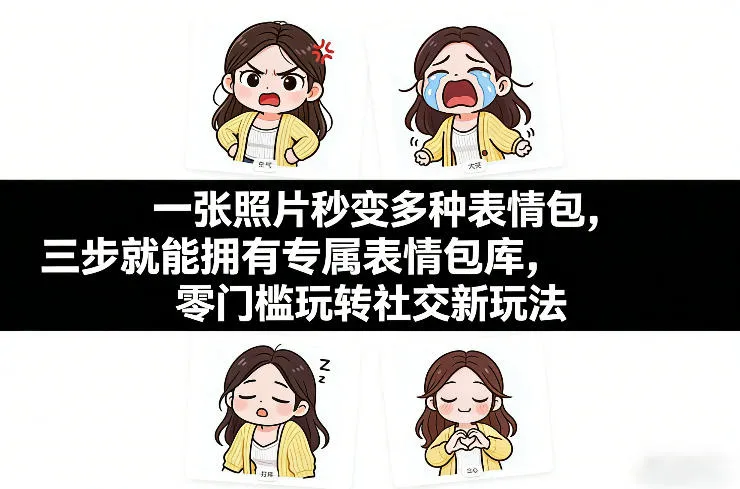 一张照片秒变多种表情包,三步就能拥有专属表情包库,零门槛玩转社交新玩法【文档】