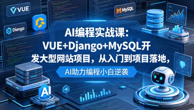 AI编程实战课：VUE+Django+MySQL开发大型网站项目，从入门到项目落地，AI助力编程小白逆袭-706资源网