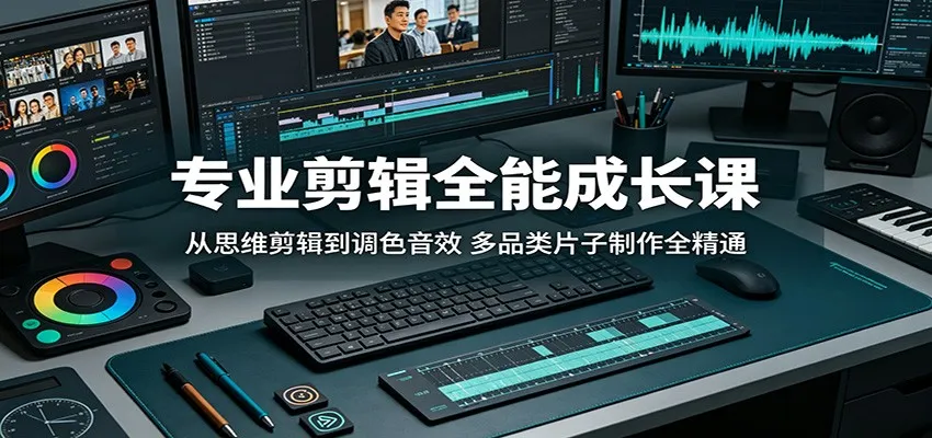 专业剪辑全能成长课:从思维剪辑到调色音效,多品类片子制作全精通-706资源网