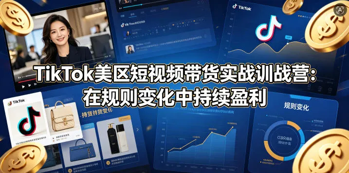 TikTok美区短视频带货实战训战营：在规则变化中持续盈利-706资源网