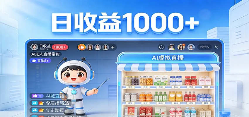 不用露脸不用说话，24小时自动卖货赚钱，全天自动直播，收益看得见-706资源网