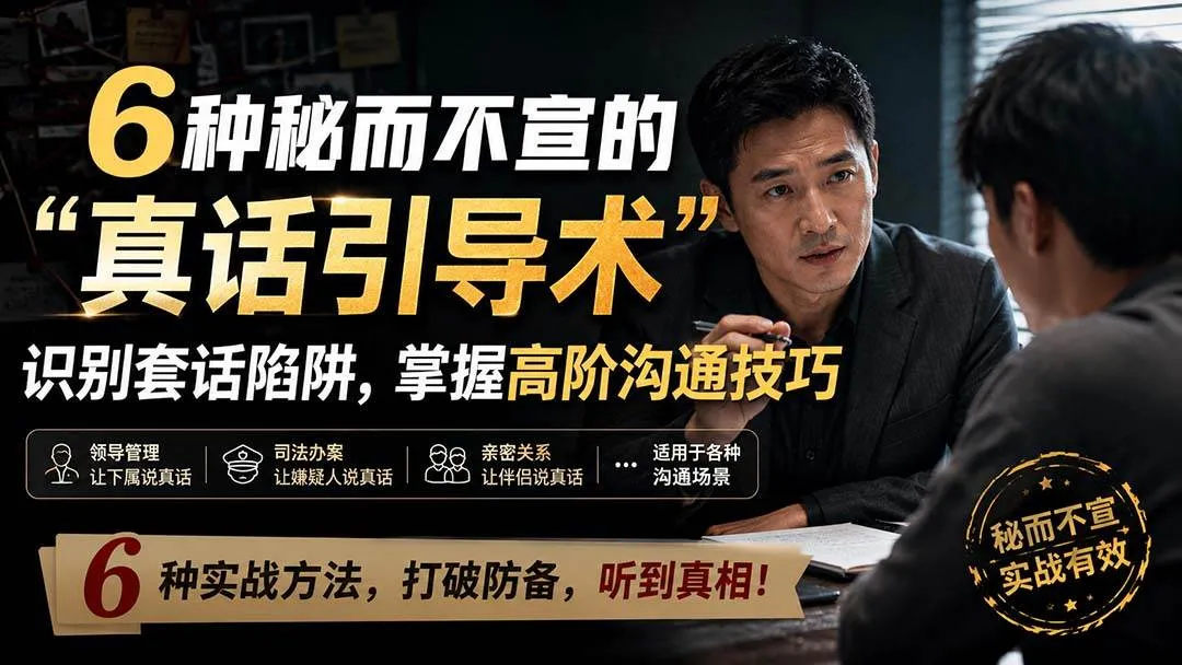 (20113期)付费文章:6种秘而不宣的“真话引导术”识别套话陷阱,掌握高阶沟通技巧-706资源网