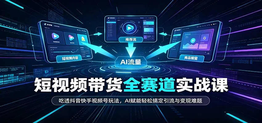 短视频带货全赛道:吃透抖音快手视频号玩法,AI赋能轻松搞定引流与变现难题-706资源网