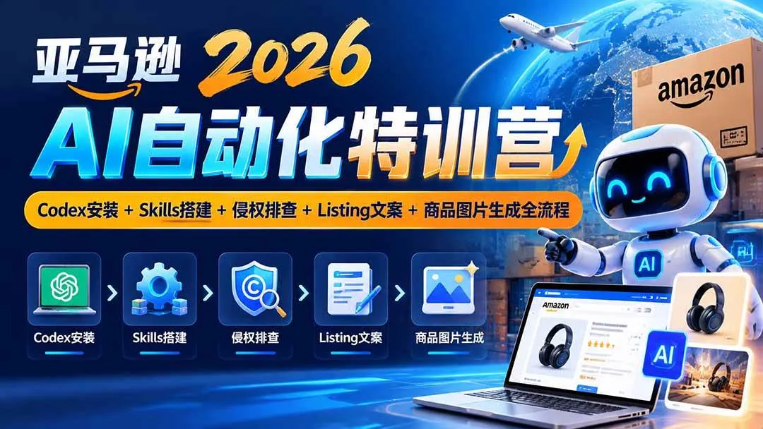 （20746期）亚马逊2026AI自动化-10月特训营：Codex安装+Skills搭建+侵权排查+Listing文案+商品图片生成全流程-706资源网