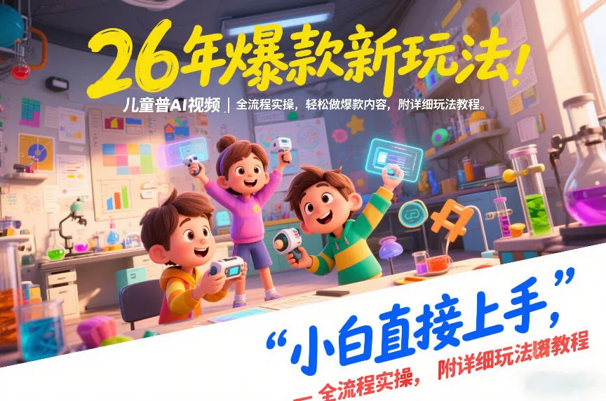 26年爆款新玩法，儿童科普AI视频，全流程实操，轻松做爆款内容，小白直接上手，附详细玩法教程-706资源网