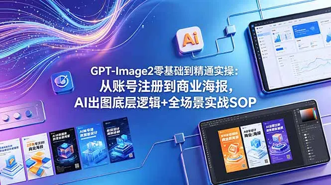 GPT-Image2零基础到精通实操：从账号注册到商业海报，AI出图底层逻辑+全场景实战SOP-706资源网