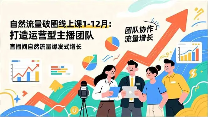 自然流量破圈线上课25年1-12月-更新：打造运营型主播团队 直播间自然流量爆发式增长-706资源网