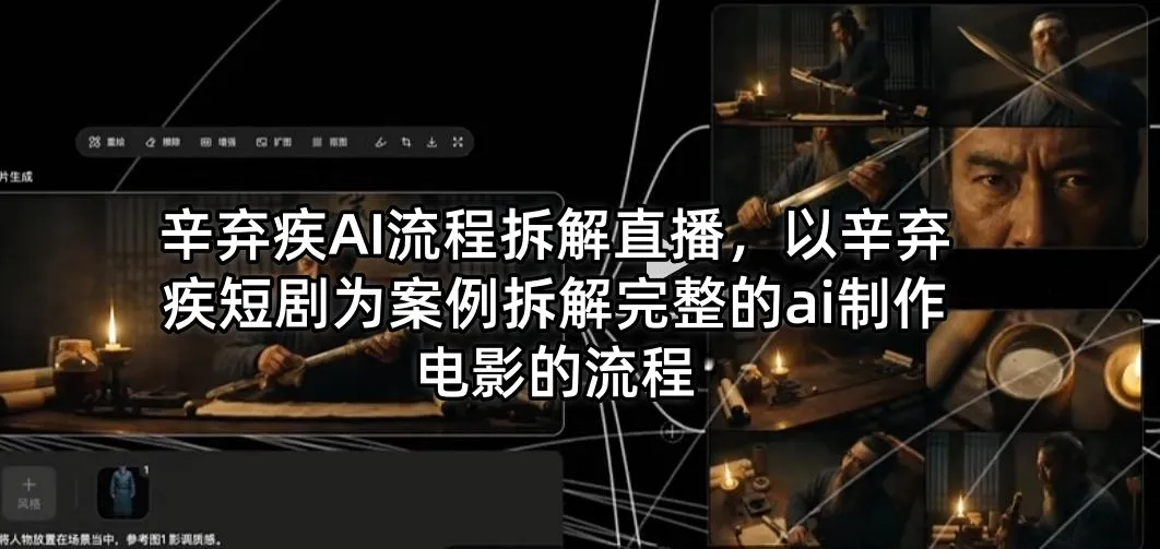 辛弃疾AI流程拆解直播，以辛弃疾短剧为案例拆解完整的ai制作电影的流程-706资源网