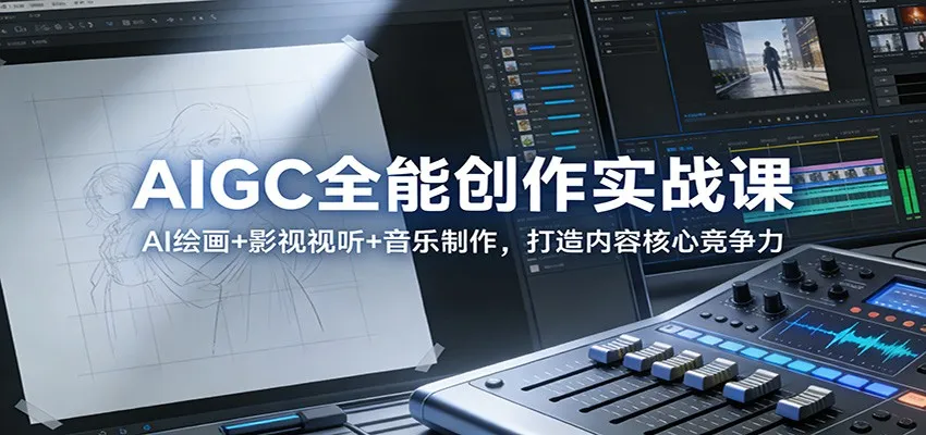 AIGC全能创作实战课：AI绘画+影视视听+音乐制作，打造内容核心竞争力-706资源网
