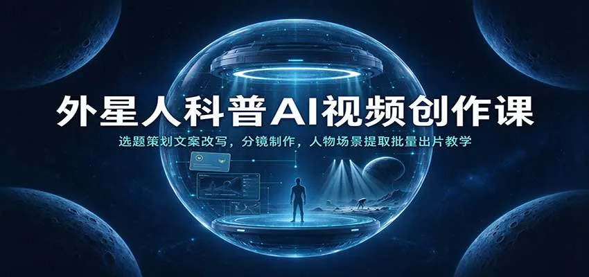 外星人科普AI视频创作课：选题策划文案改写，分镜制作，人物场景提取批量出片教学-706资源网