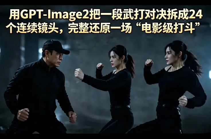 用GPT-Image2把一段武打对决拆成24个连续镜头，完整还原一场“电影级打斗”-706资源网