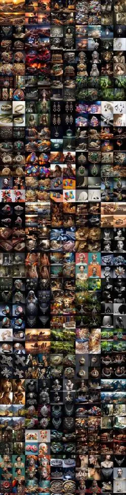 460+专业Midjourney珠宝摄影AI提示词戒指，项链-耳环-手链-宝石等，立即开始创作珠宝艺术-706资源网