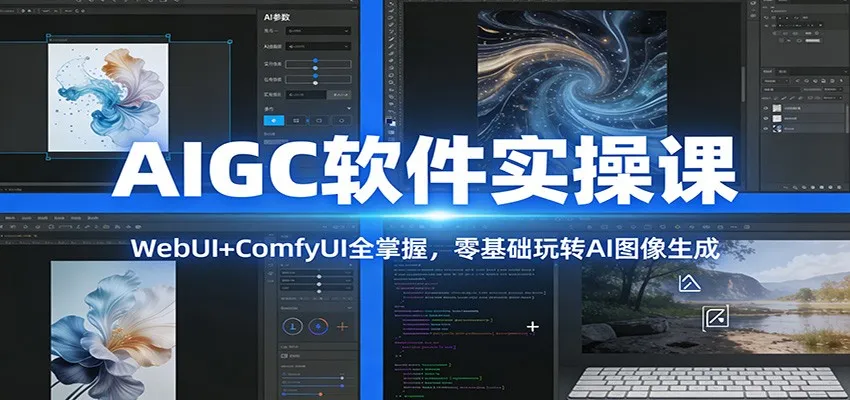 AIGC软件实操课：WebUI+ComfyUI全掌握，零基础玩转AI图像生成-706资源网
