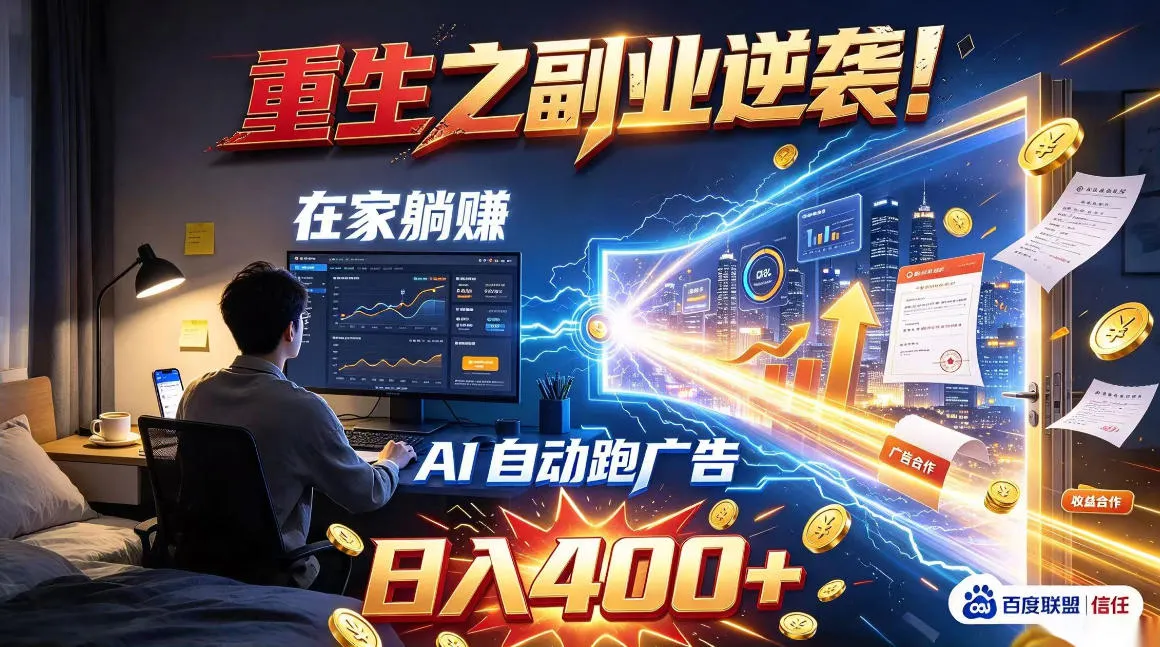 重生之副业逆袭！在家躺赚AI自动跑广告日入400+，无需人工操作【揭秘】-706资源网