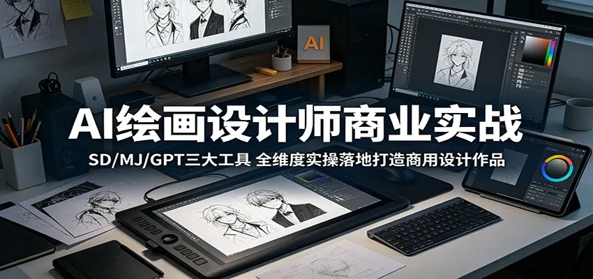 AI绘画设计师商业实战：SD/MJ/GPT三大工具，全维度实操落地打造商用设计作品-706资源网