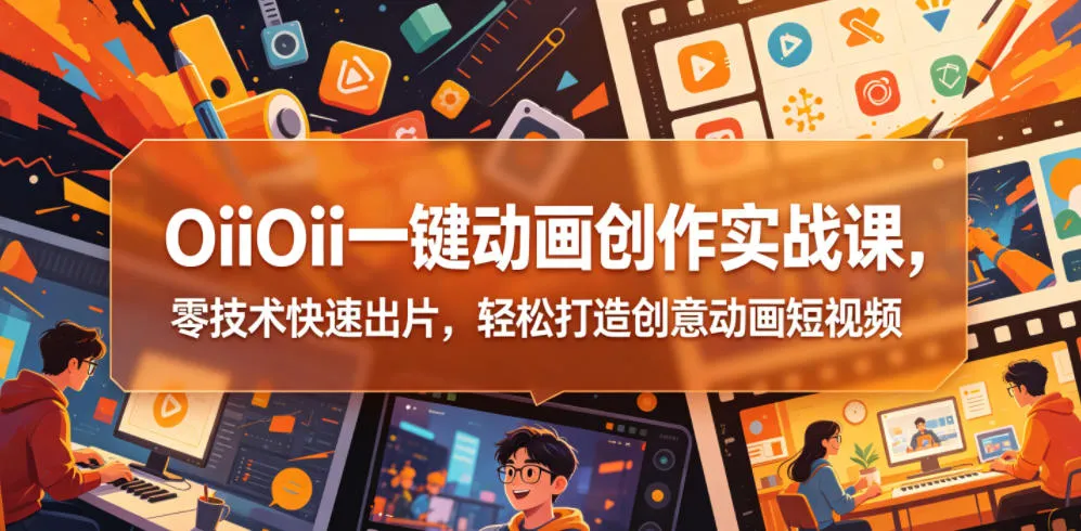 OiiOii一键动画创作实战课，零技术快速出片，轻松打造创意动画短视频-706资源网