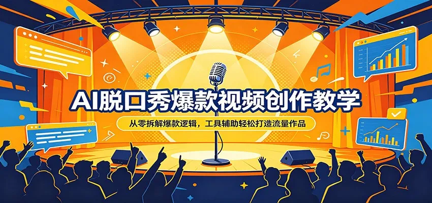 AI脱口秀爆款视频创作教学：从零拆解爆款逻辑，工具辅助轻松打造流量作品-706资源网