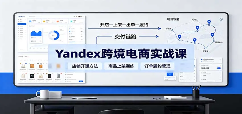 yandex跨境电商实战课:平台入门、开店、物流、选品上架与定价全流程-706资源网