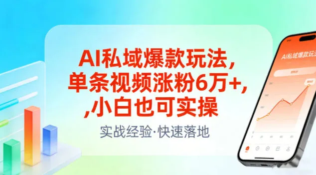 AI私域爆款玩法，单条视频涨粉6W+，小白也可实操-706资源网